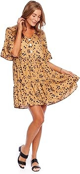 Mud Pie Aster Women's Short Sleeve Flounce Dress | Amazon (US)