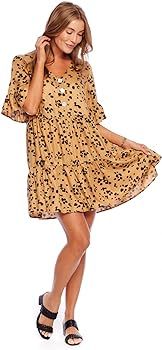 Mud Pie Aster Women's Short Sleeve Flounce Dress | Amazon (US)