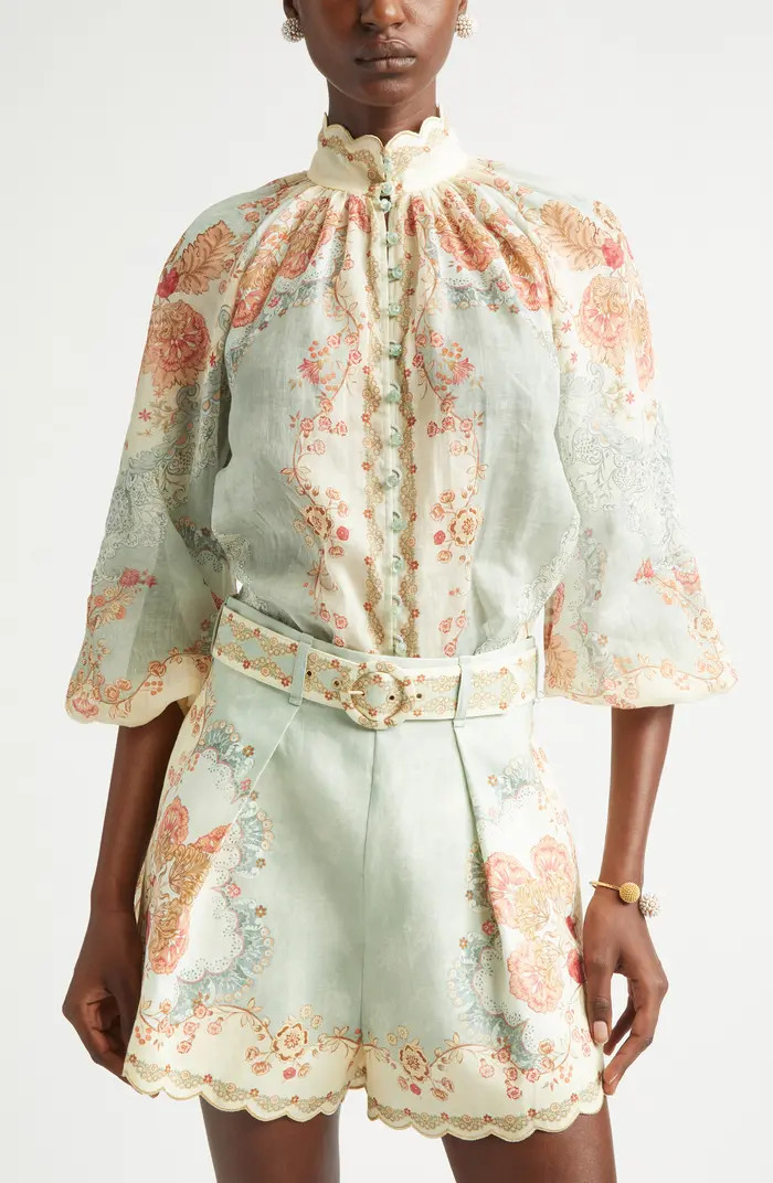 Daylight Floral Ramie Button-Up Top | Nordstrom