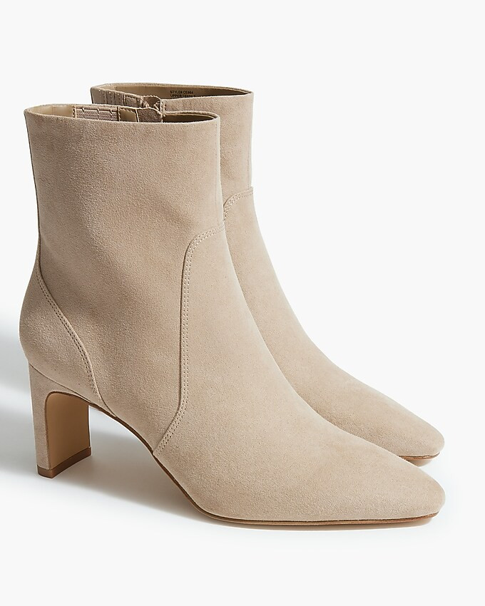 Sueded heeled booties | J.Crew Factory