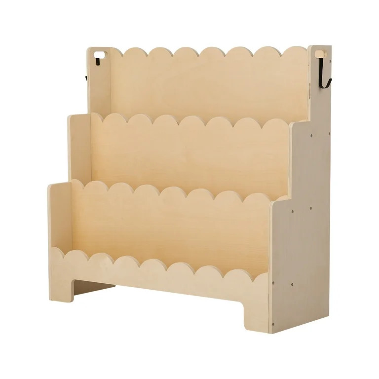 KFFKFF Montessori-Inspired 3-Tier Kids Bookshelf with Scalloped Design, Front-Facing Bookcase for... | Walmart (US)