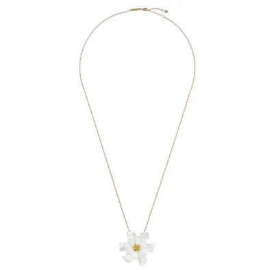 Ted Baker Fukany Furled Flower Enamel Pendant Necklace in Metallic Gold at Nordstrom | Nordstrom