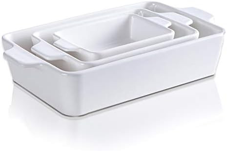 Ceramic Glaze Bakeware Set,SIDUCAL,Non-stick Bread Baking Pans,Roasting dish,3 Pieces Baking Dish... | Amazon (US)