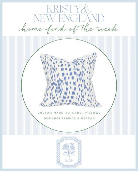 This week’s home find: custom designer fabric pillows made-to-order. Pick your fabric, size, piping, and great turnaround time. Home decor, pillows, les touches, living room, bedroom, custom pillows. 

#LTKSeasonal #LTKhome #LTKFind