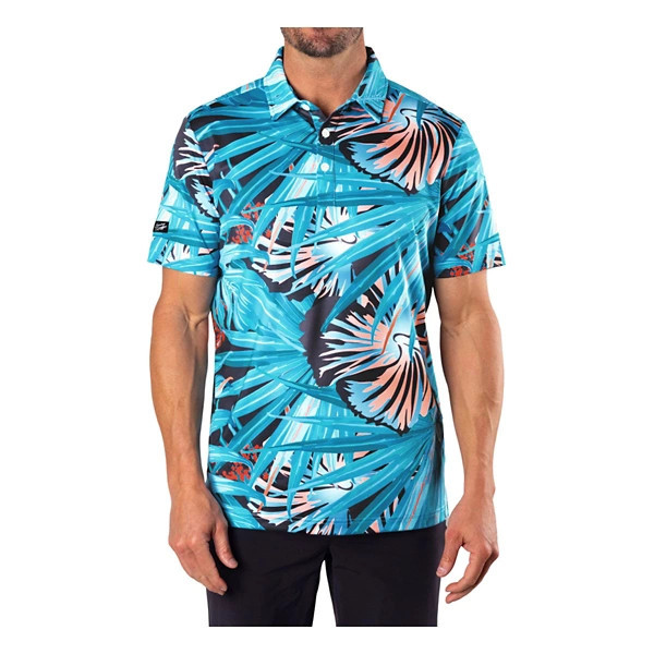 Men's Sunday Swagger Hibiscus Polo Small Blue | Scheels