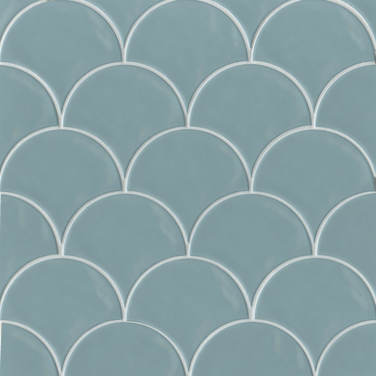 Sorrento 6" x 7" Wave Ceramic Wall Tile in Celeste | Bedrosians Tile & Stone