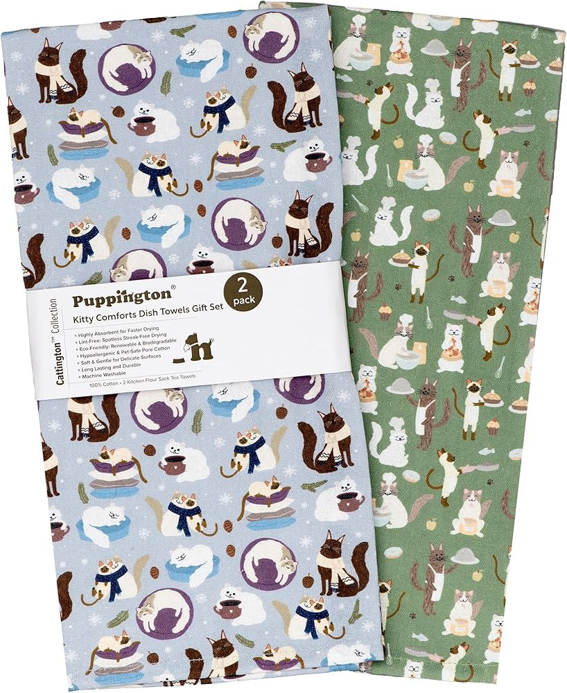 Cattington Cat Kitchen Towels & Cat Decor - Cat Gifts for Cat Lovers & Women - Cat Mom Decor & Ca... | Amazon (US)