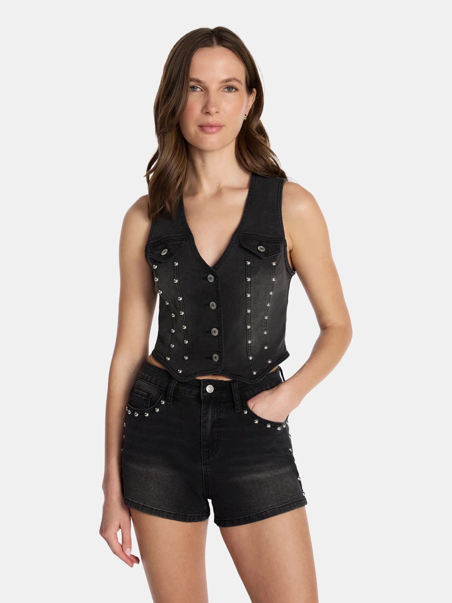 Madden NYC Women's Studded Vest, Sizes XXS-XXL - Walmart.com | Walmart (US)