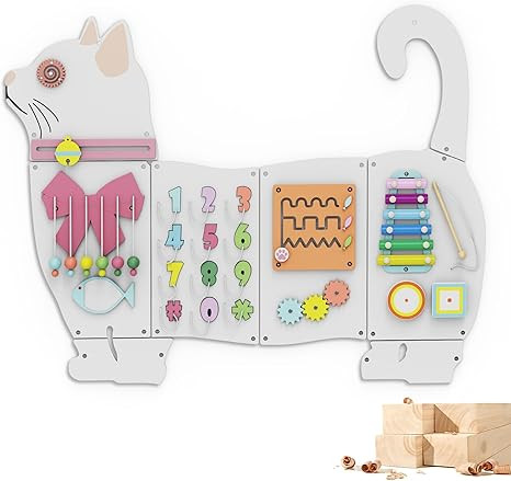 BlueWood Wooden Wall Busy Board Panels, Toddler Learning Activity Center, Montessori Philosophy S... | Amazon (US)