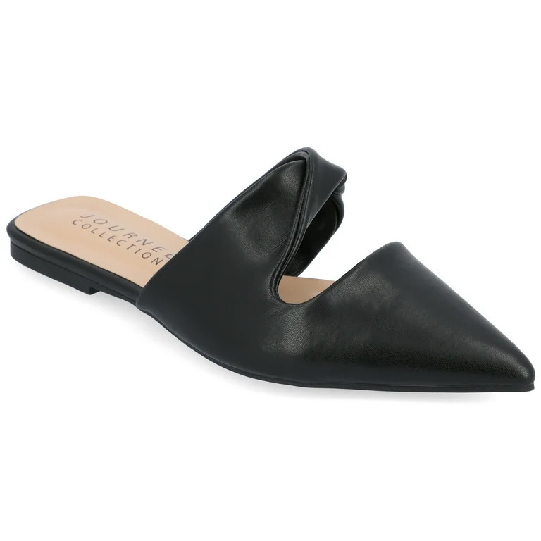 Journee Collection Womens Enniss Open Side Pointed Toe Mule Flats | Walmart (US)