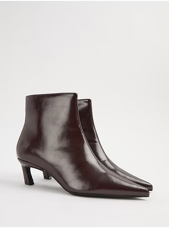 Burgundy Pointed Toe Kitten Heel Boots | George at ASDA