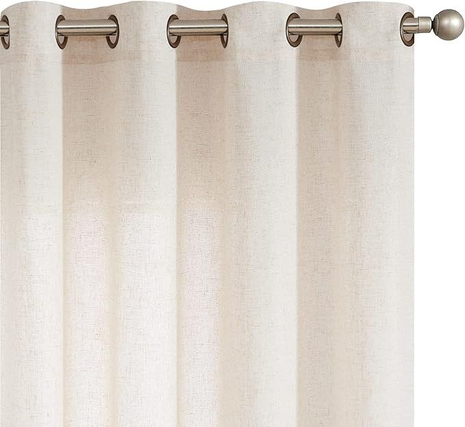 jinchan Linen Beige Curtain 100 Inch Extra Wide for Patio Sliding Glass Door Room Divider Farmhou... | Amazon (US)