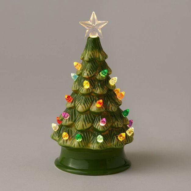 6.875" Lit Ceramic Christmas Tree Green - Wondershop™ | Target
