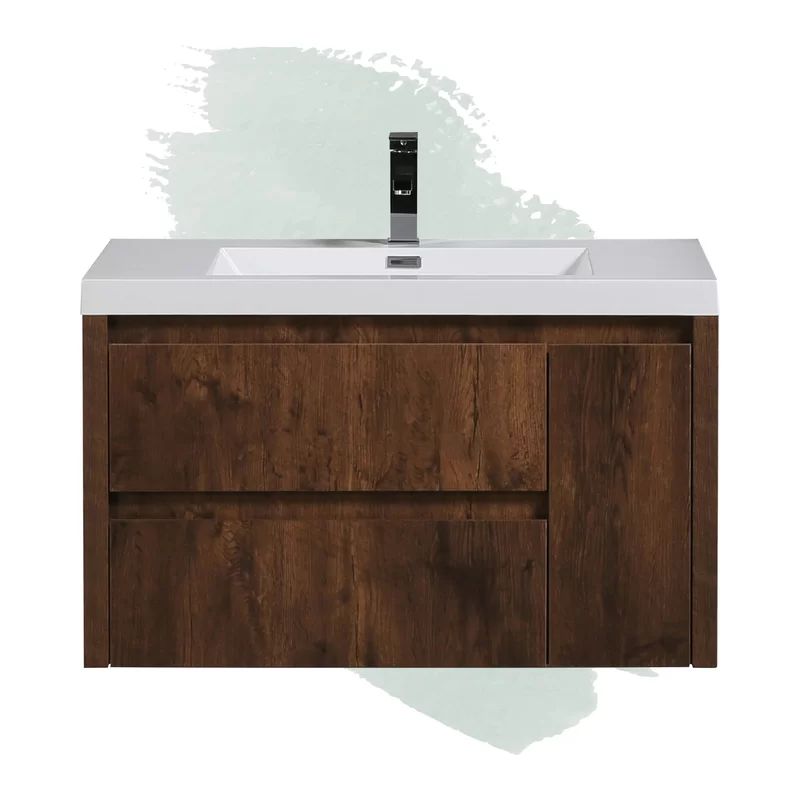 Lexie 36" Wall-Mounted Single Bathroom Vanity Set | Wayfair North America