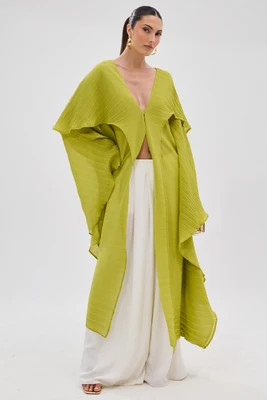 AKIRA Fly Away With Me Blouse In Chartreuse | Size Large/XL | AKIRA