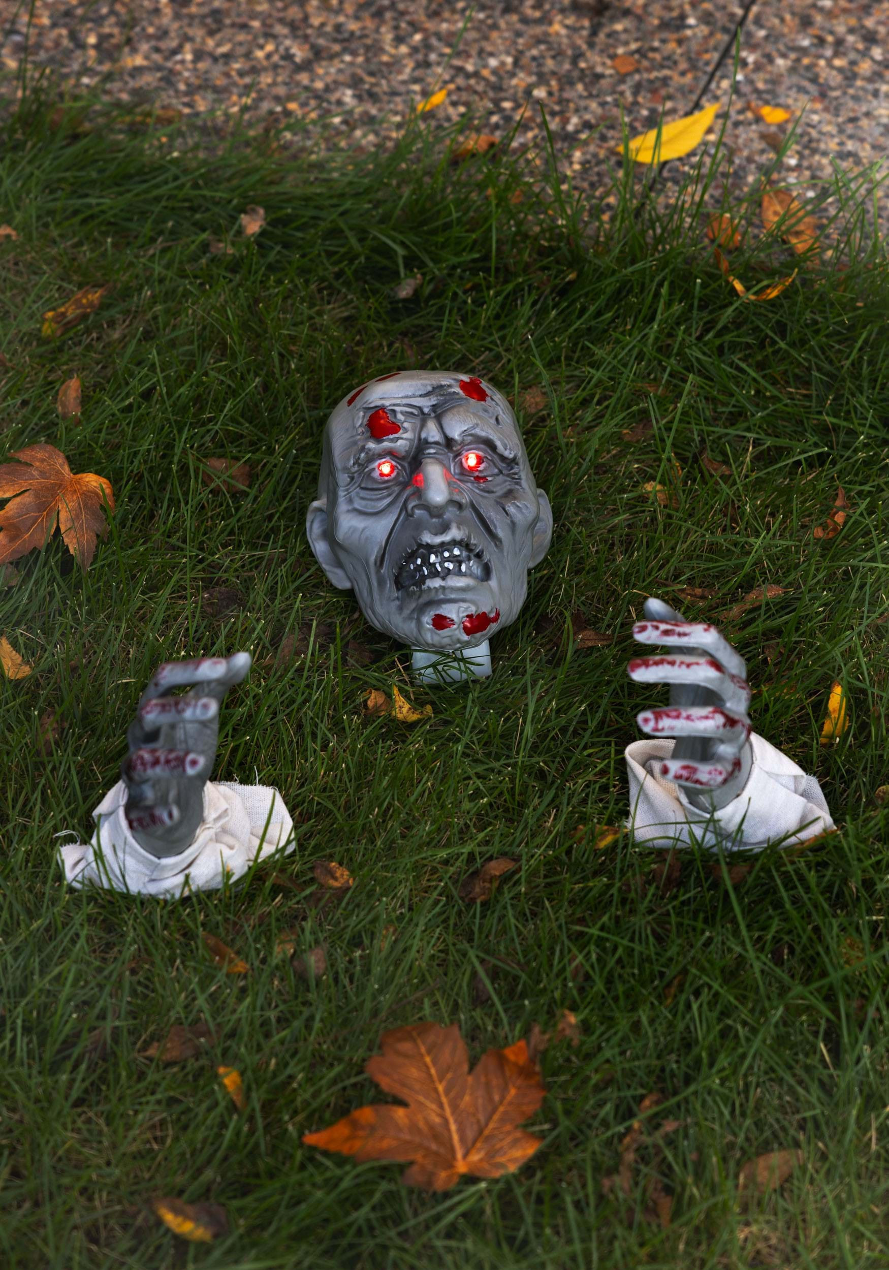 HalloweenCostumes.com FUN Costumes Zombie Head and Hands with Lights Prop Decoration Scary Decorations Standard one_size | FUN5703 | Lowe's