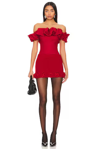 Aurelie Top in Red Top Outfit Red Holiday Top Red Skirt Outfit Red Mini Skirt Outfit Red Outfit Idea | Revolve Clothing (Global)