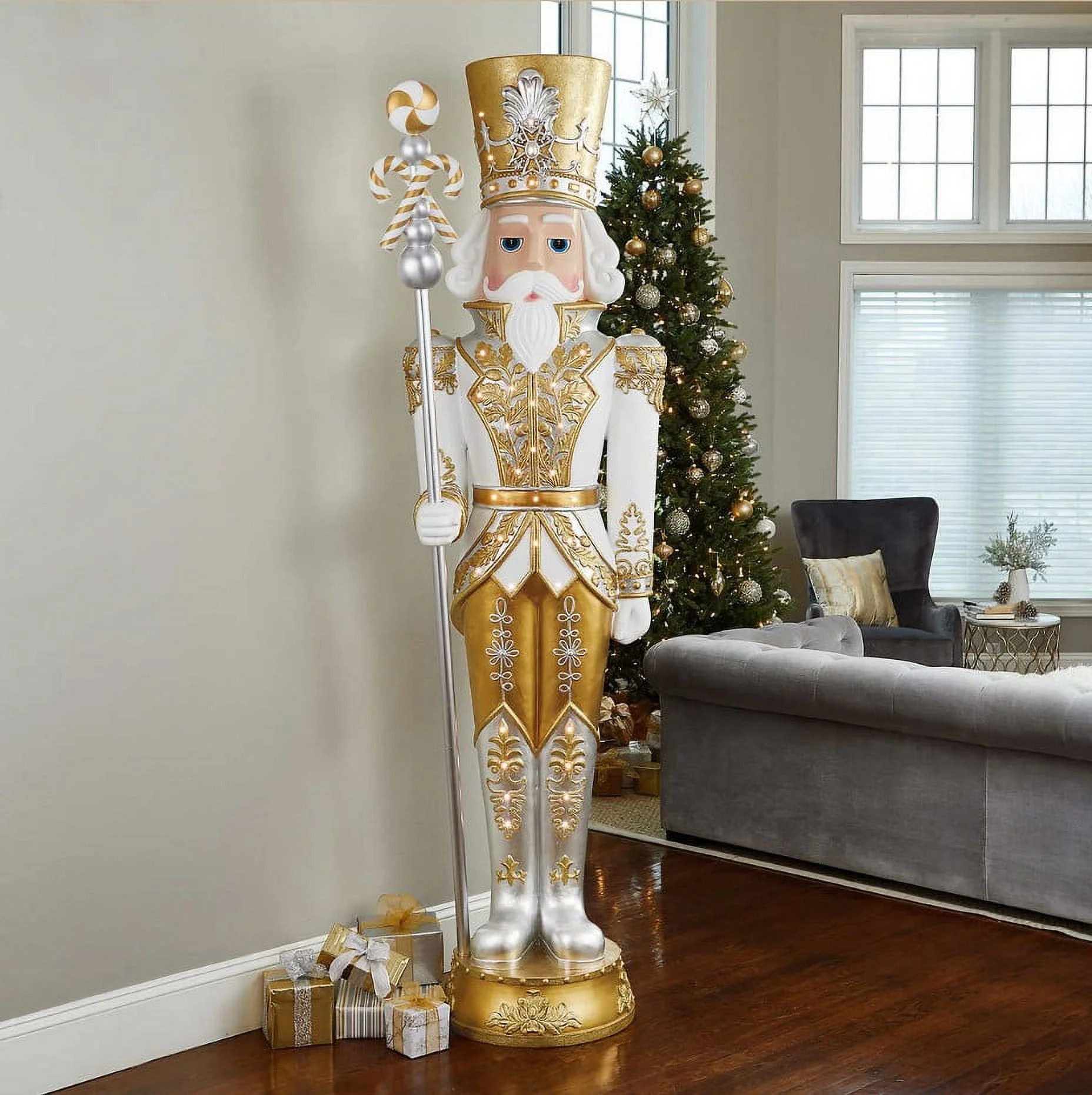 8' LED Metallic Grand Nutcracker with Music | Walmart (US)