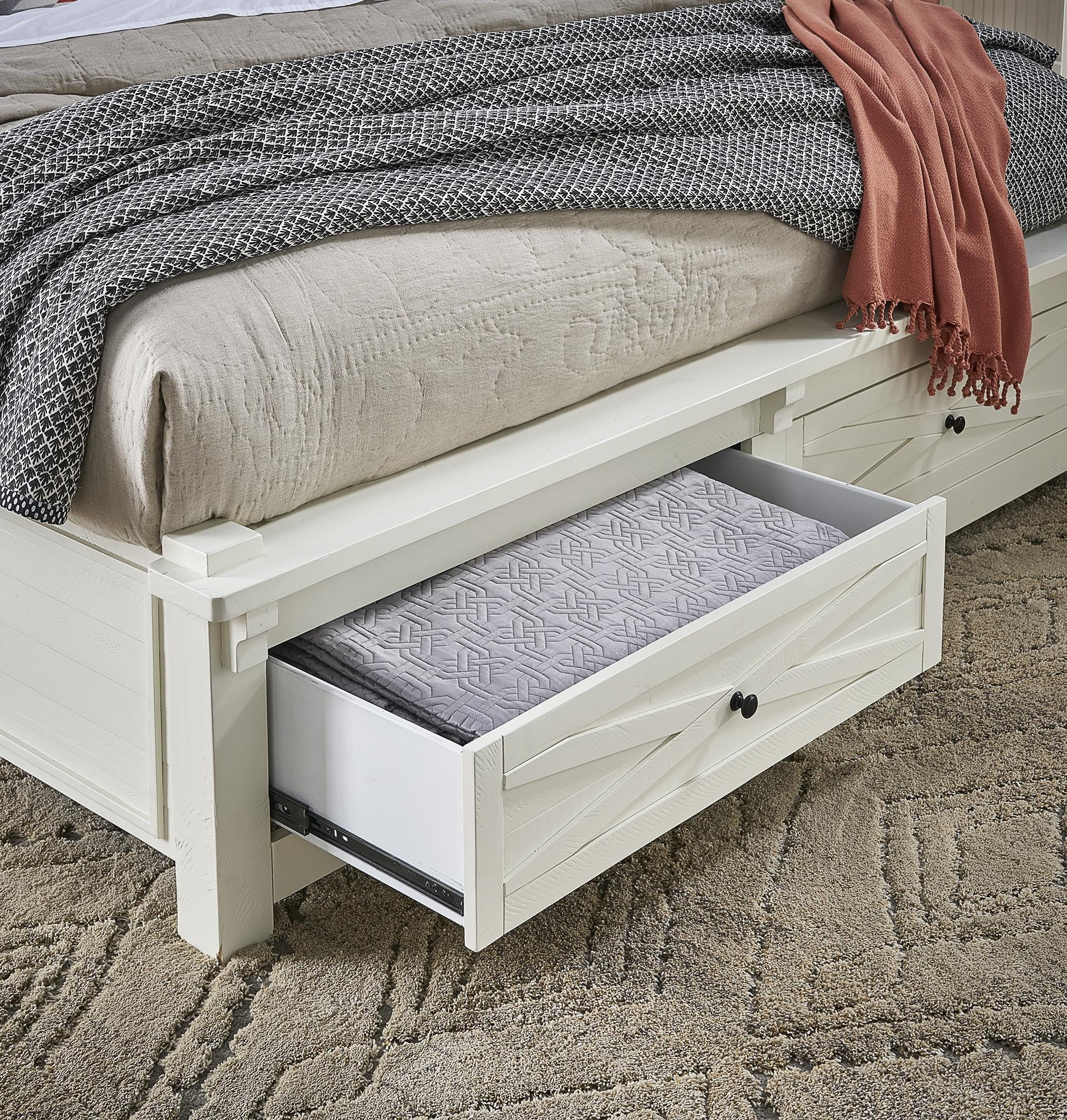 A-America Sun Valley Storage Bed with Integrated Bench-Finish:White,Size:King | Walmart (US)