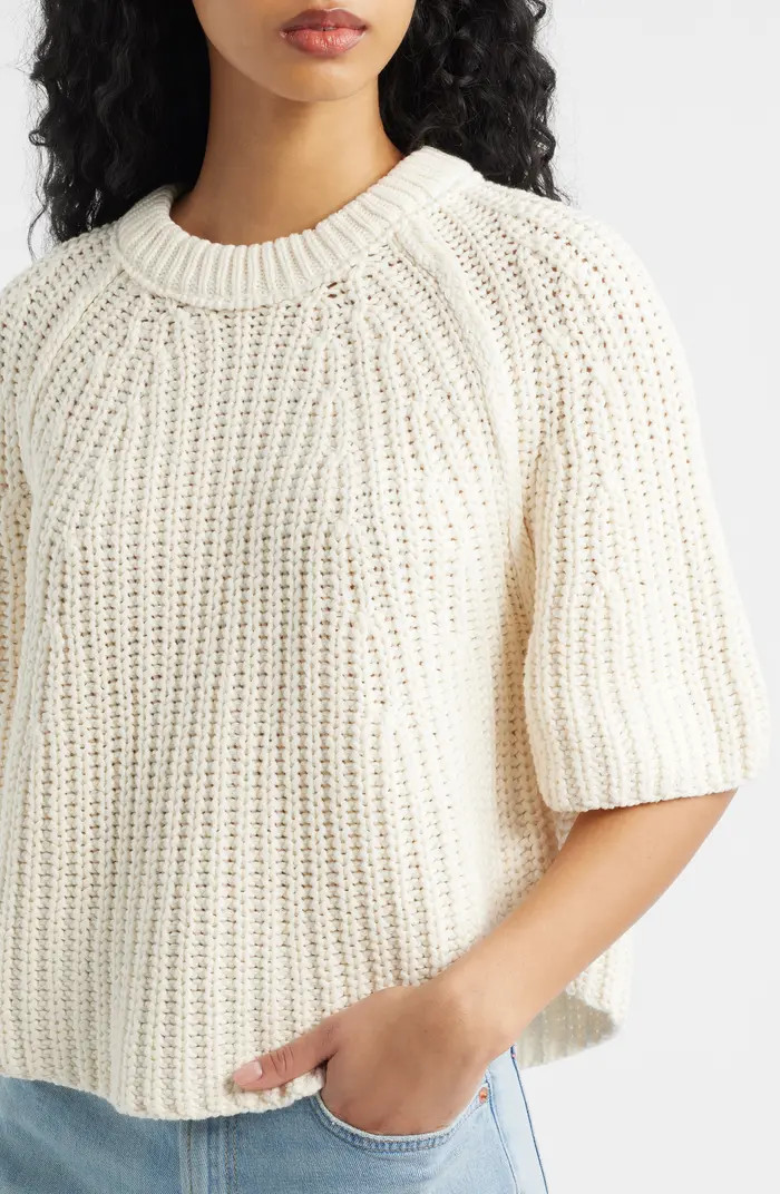 Amy Short Sleeve Cotton Sweater | Nordstrom