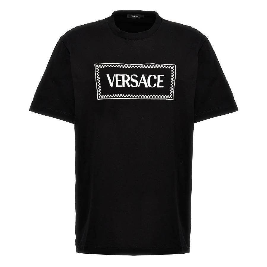 Versace 90s Logo Embroidered Cotton T Shirt, Size X-Small | Jomashop.com & JomaDeals.com