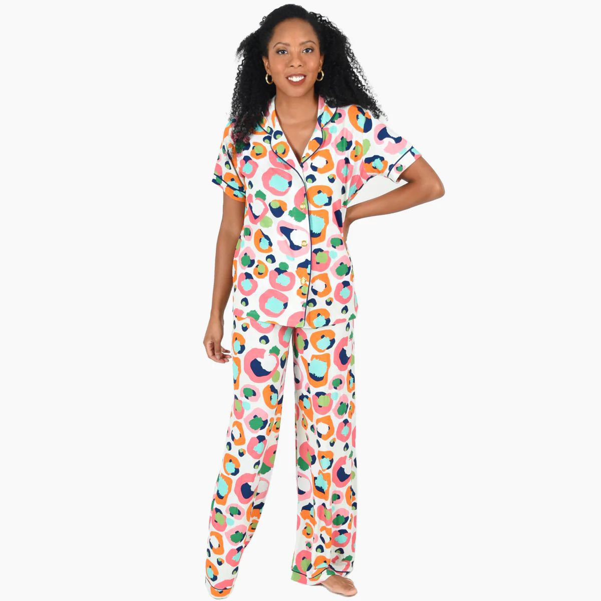 Multi Spot Cheetah Pajama Pant Set | Emily McCarthy
