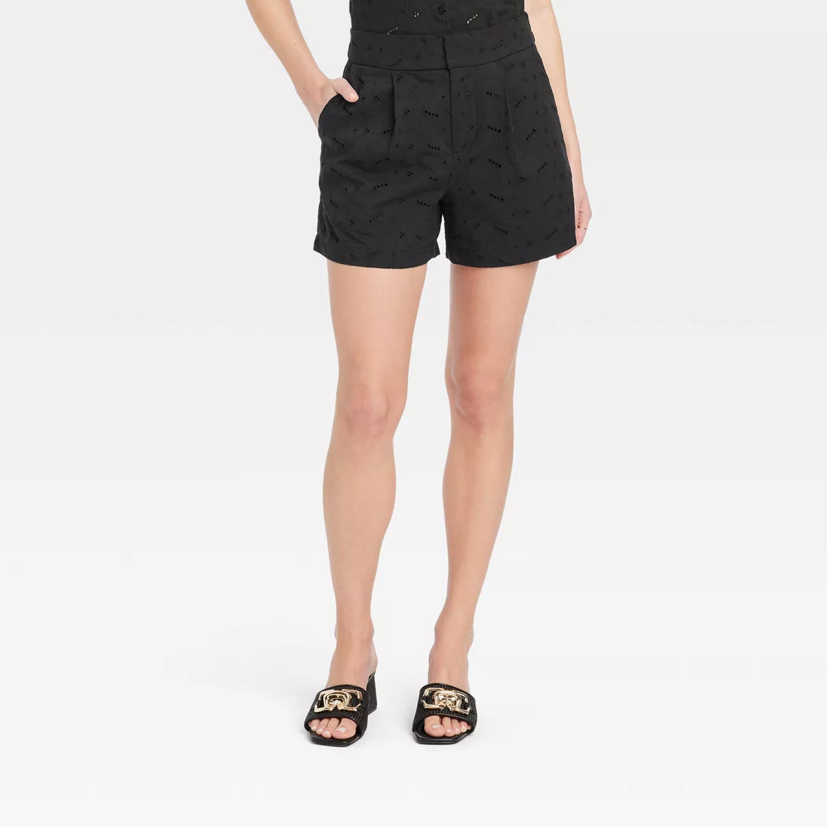 Women's High-Rise Eyelet Shorts - A New Day™ | Target