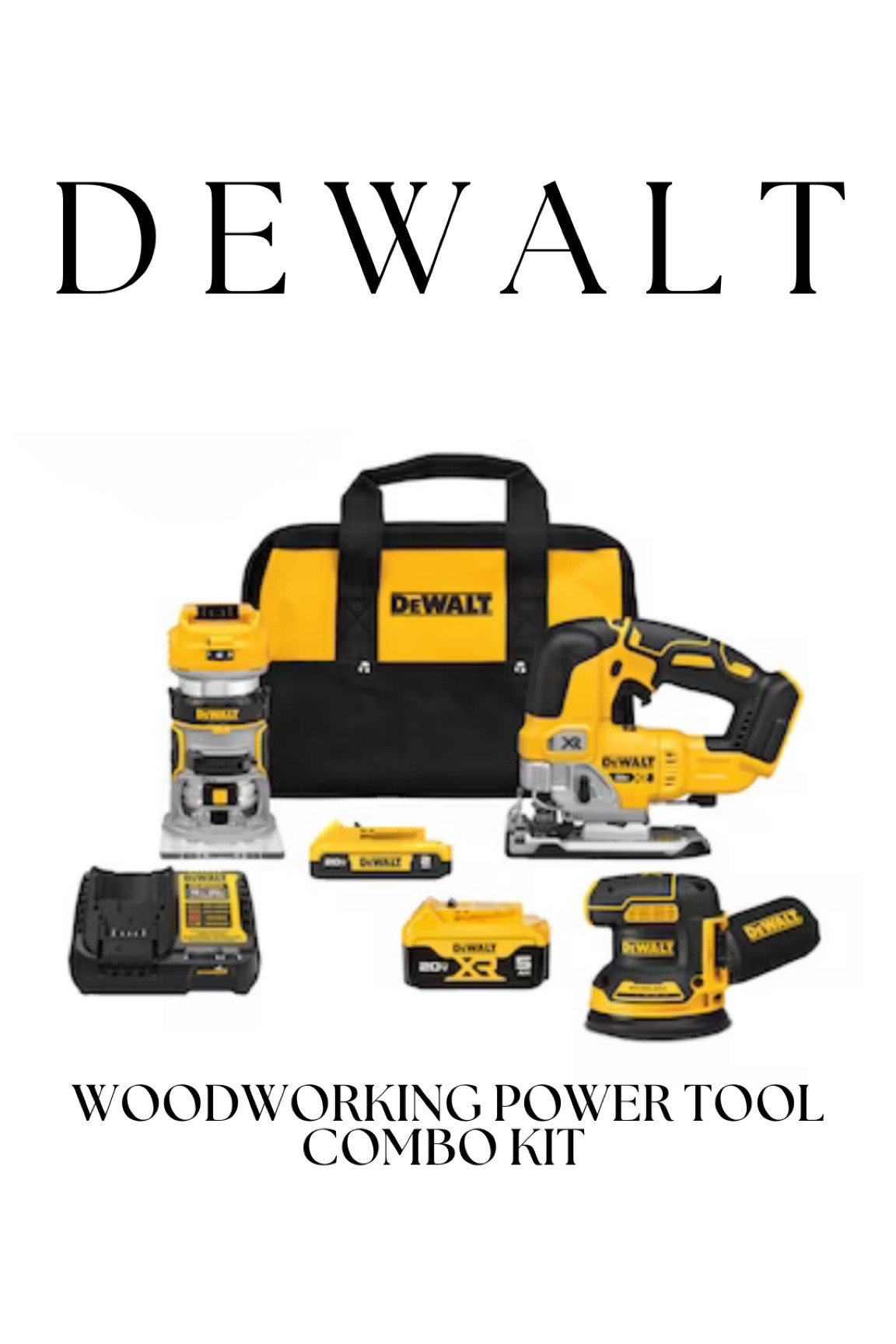 This incredible Dewalt woodworking power tool combo kit from @loweshomeimprovement comes with everything you need! Such a great price for quality tools. #ad #lowespartner 