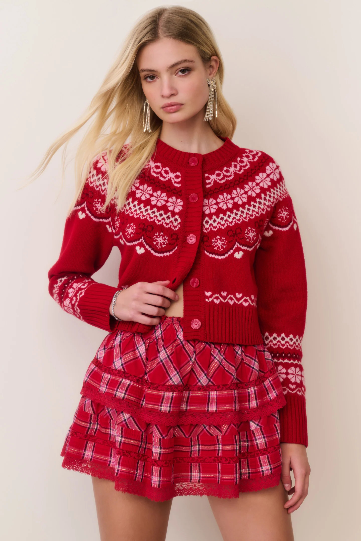 Shantae Wool Fair Isle Cardigan | LoveShackFancy