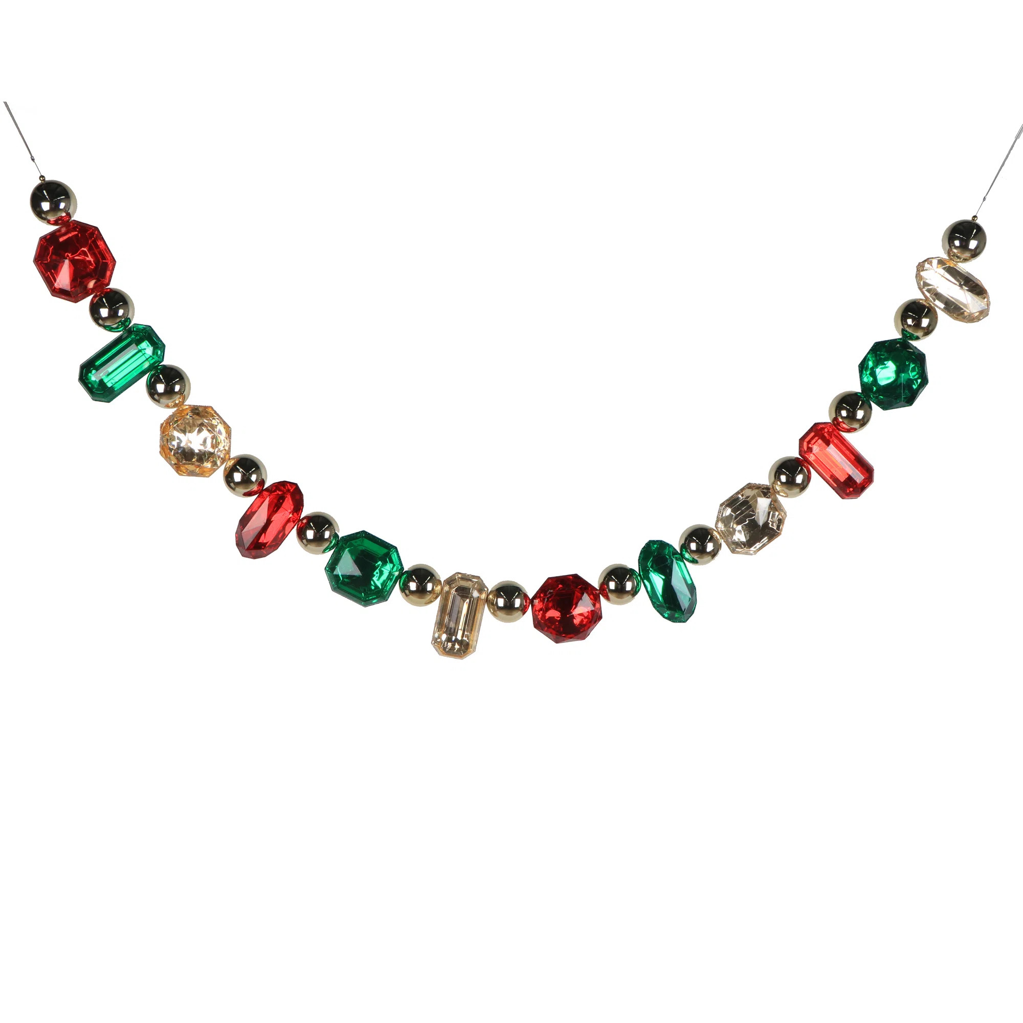 6' Red, Green, Champagne Jewel Garland. | Wayfair North America