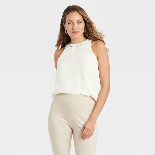 Women's Satin Racer Tank Top - A New Day™ | Target