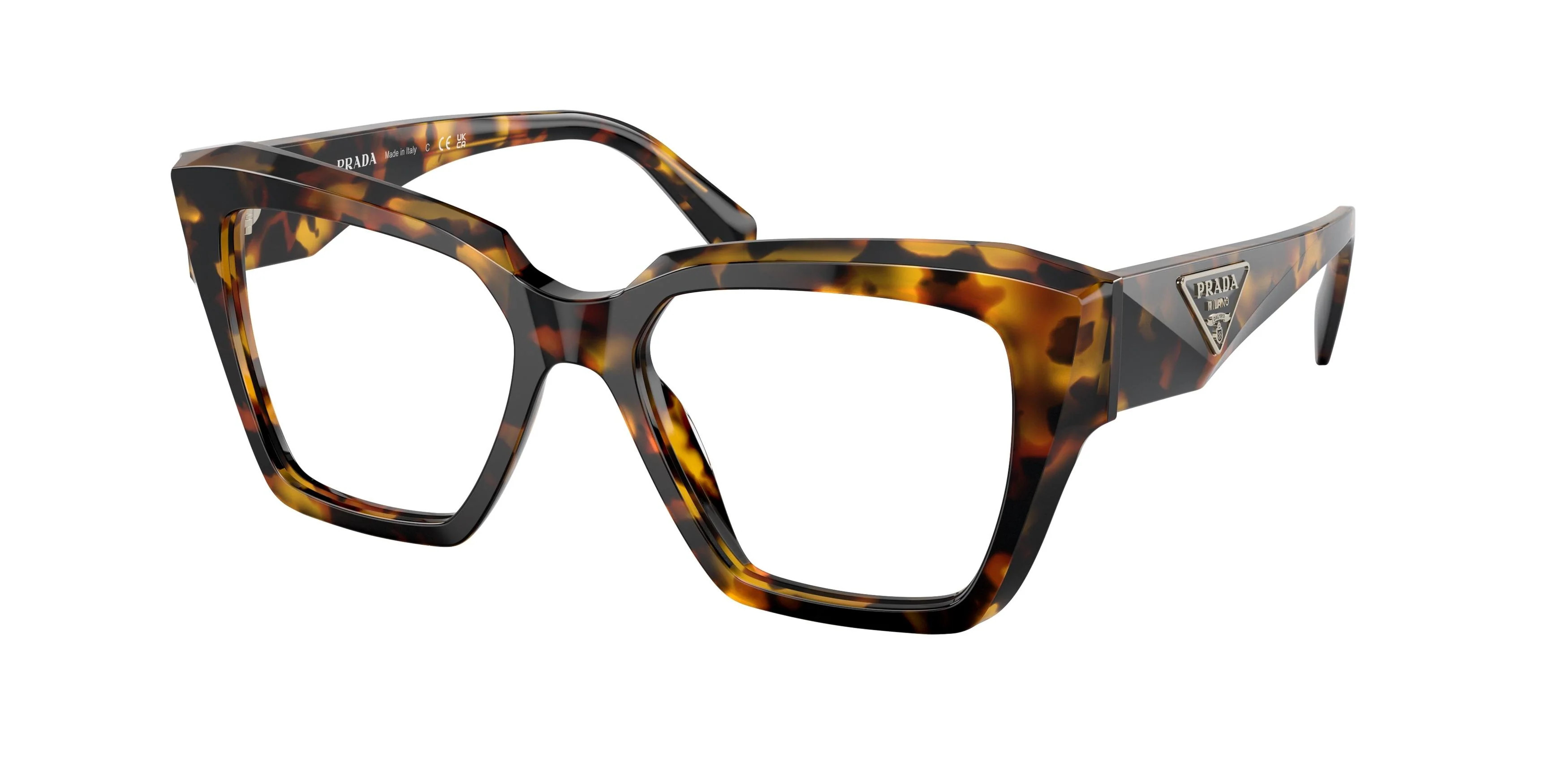 Prada 09ZV Eyeglasses VAU1O1 - Havana Women Square | Designer Optics
