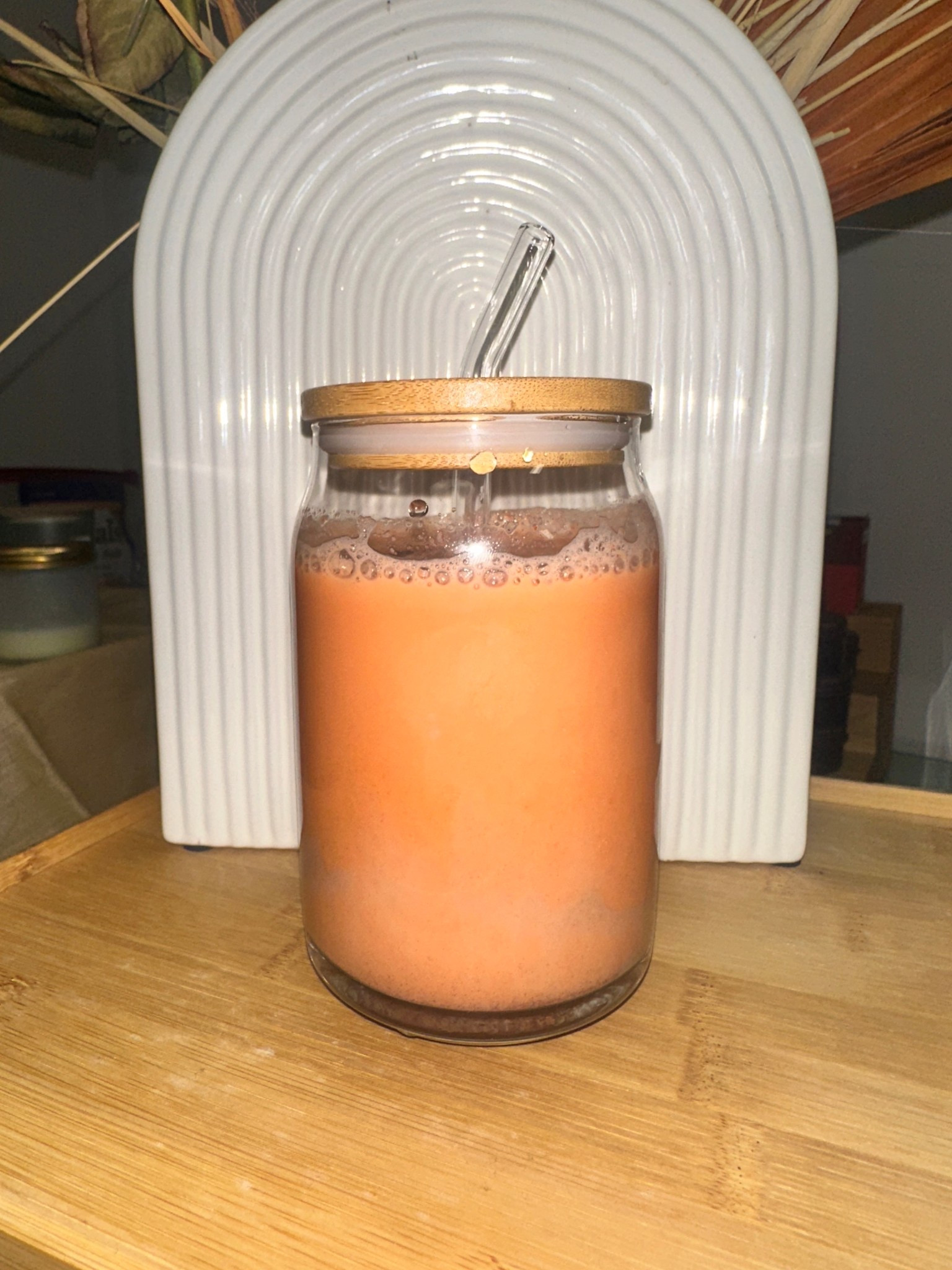 Homemade Carrot Juice 🥕 

Recipe: 
- fresh carrot juice 
- milk 
- vanilla flavoring 
- nutmeg
- cinnamon 
- sweetener of your choice 

#LTKmorningroutine #LTKselfcare #LTKfoodie