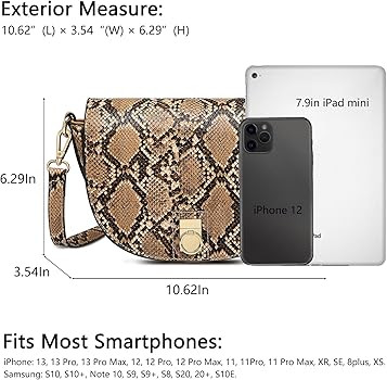 BOLOSTA Small Snakeskin Crossbody Bags for Women Medium Size Cell Phone Crossbody Purses for Ladi... | Amazon (US)