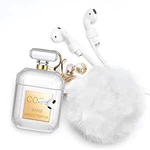 heenhdfd AirPod 1&2 Case Perfume Bottle Design with Cute Keychain and Fur Ball Soft Silicone Shoc... | Amazon (US)