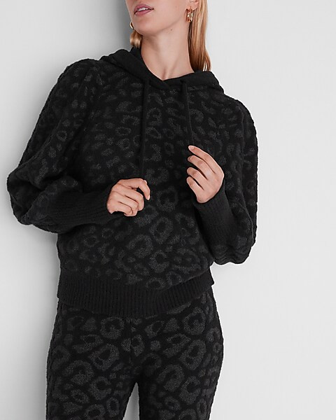 Leopard Print Hooded Sweater | Express