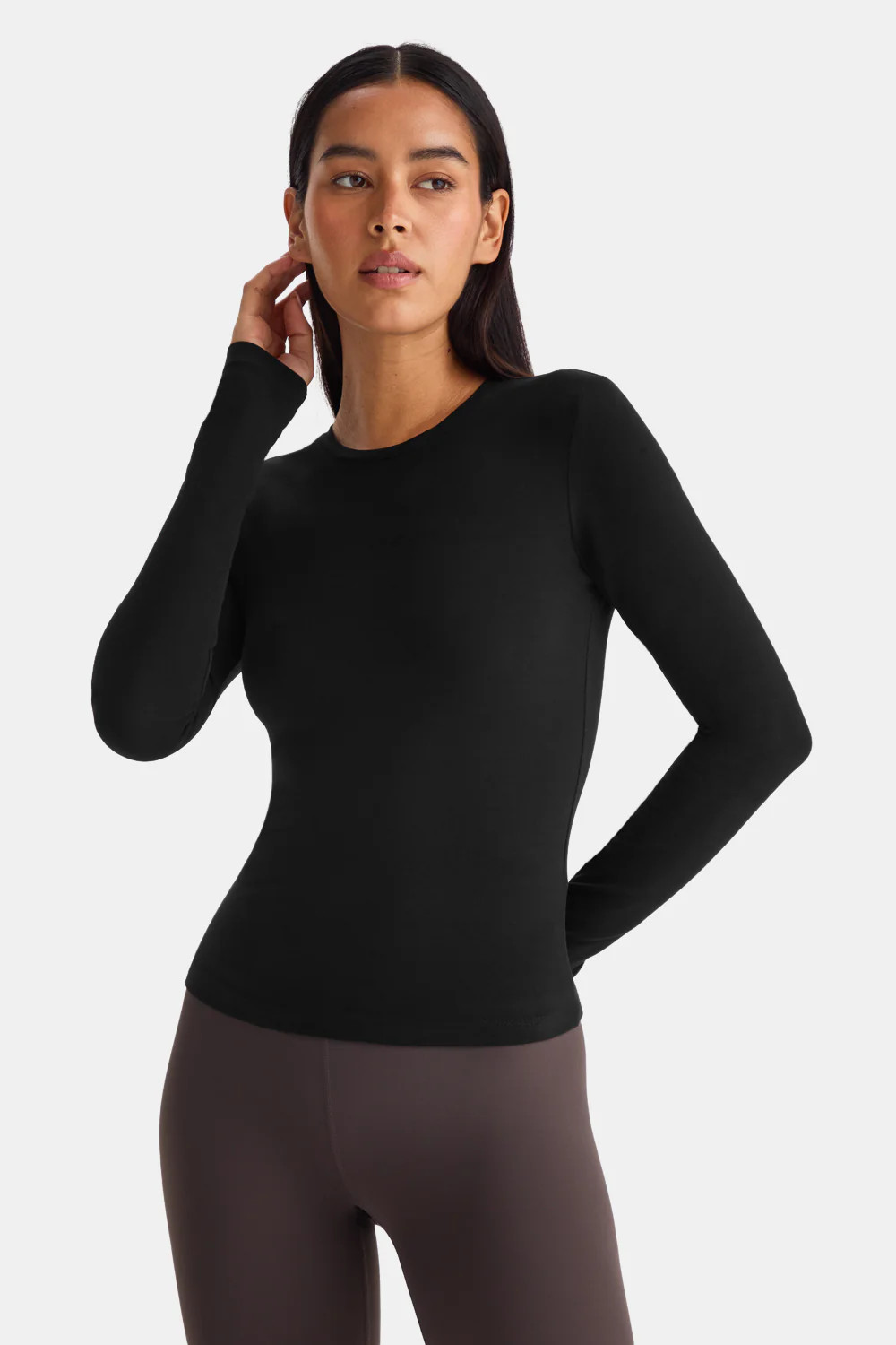 365 Core Cotton Long Sleeve T-Shirt - Black | TALA (UK)