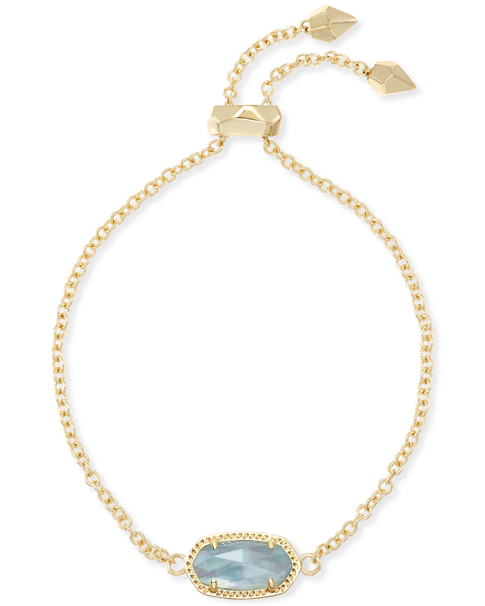 Elaina Gold Adjustable Chain Bracelet in Light Blue Illusion | Kendra Scott