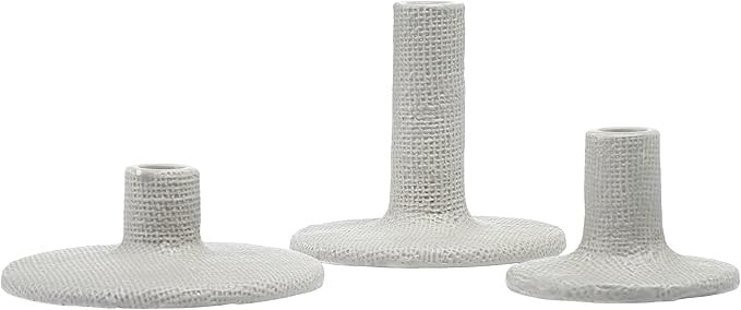Main + Mesa Stoneware Taper Candle Holders, Set of 3 | Amazon (US)