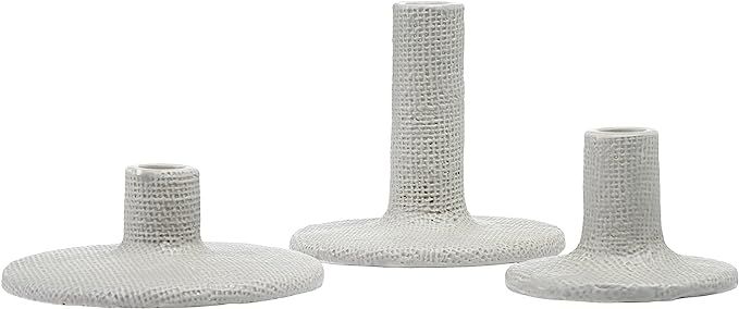 Main + Mesa Stoneware Taper Candle Holders, Set of 3 | Amazon (US)