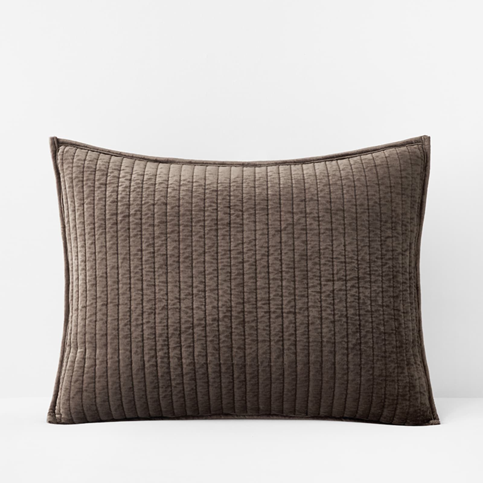 Harmony Luxe Ultra-Cozy Velvet Quilted Sham - Taupe, Standard | The Company Store