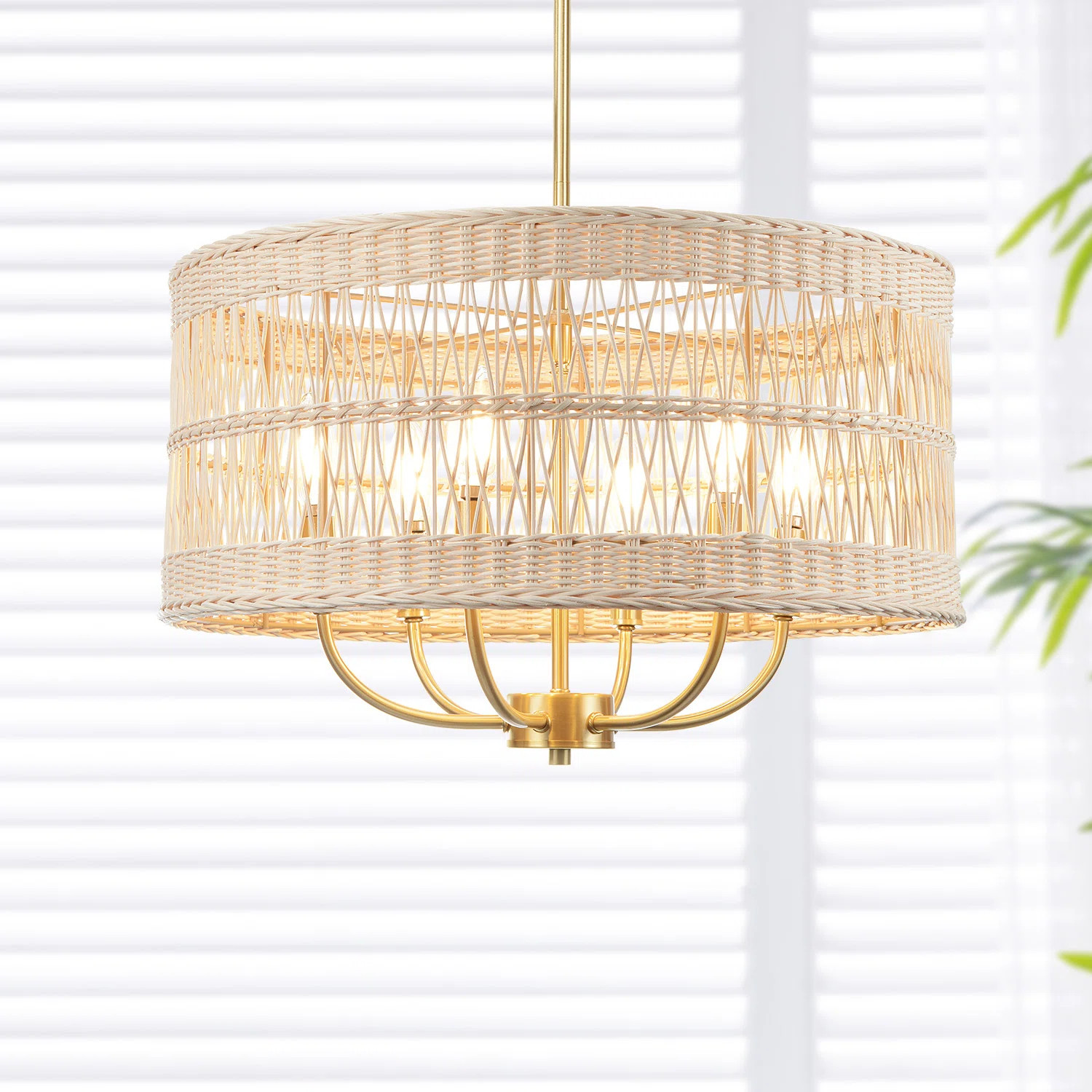 Bay Isle Home Alusine 6 - Light Dimmable Candle Style Classic / Traditional Rattan Chandelier | W... | Wayfair North America