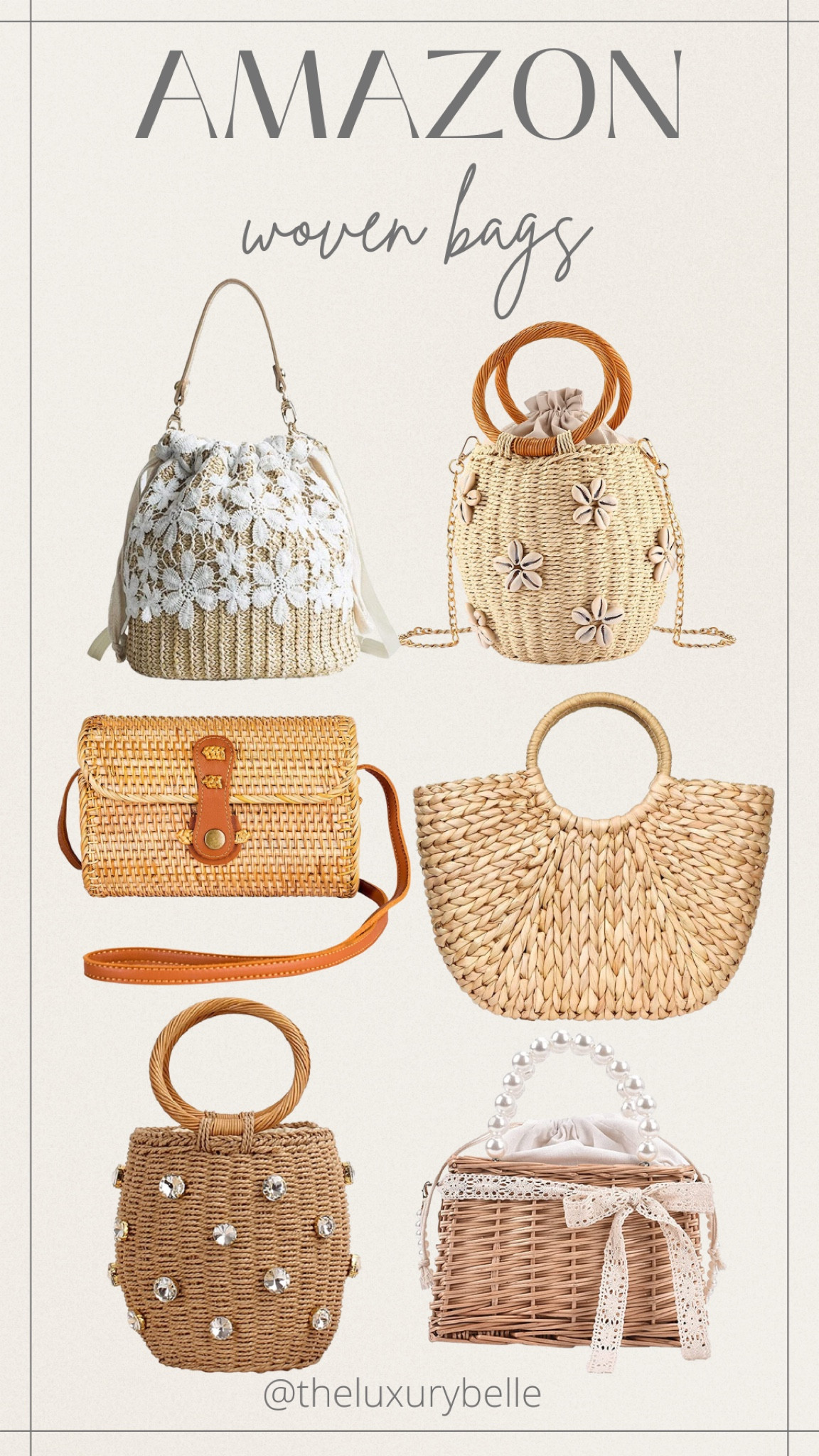Amazon woven bags 

#LTKFind #LTKSeasonal #LTKstyletip