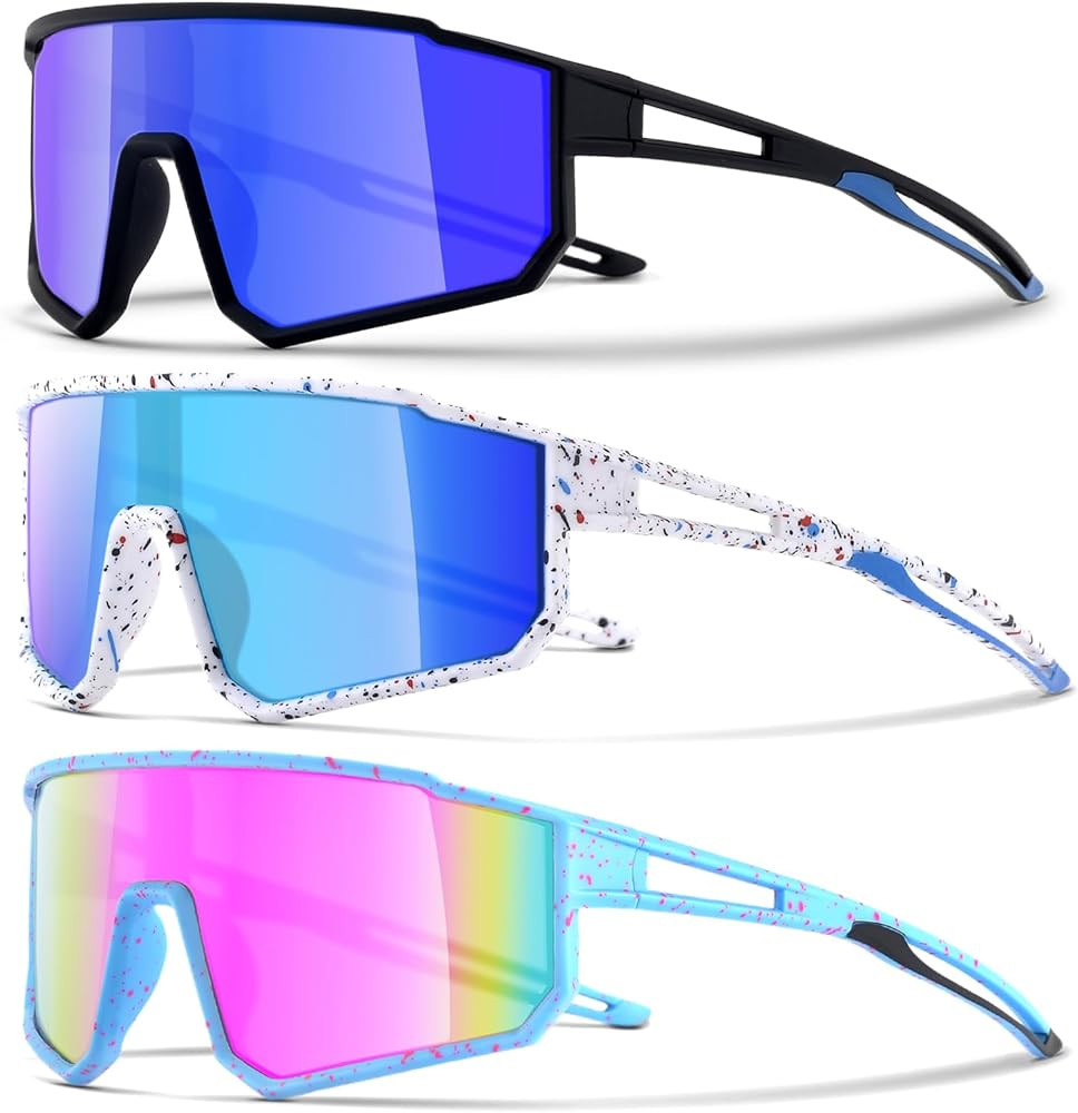 3PACK Kids Sunglasses,Youth Baseball Sunglasses,Cycling Sunglasses for 8-14 Boys Girls,UV400 Prot... | Amazon (US)