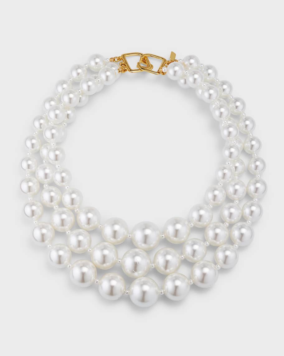 3-Row Pearly Necklace | Neiman Marcus