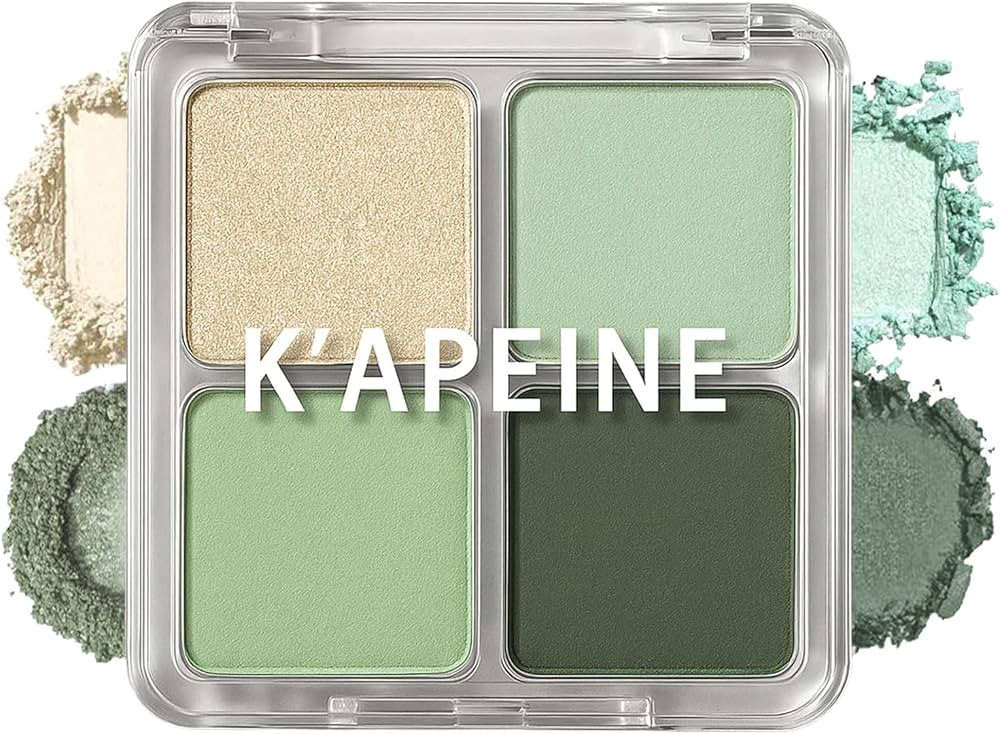 K'APEINE Eyeshadow Palette,Light Green Eye Shadow Matte Glitter Makeup Palette 4 Colors Mini High... | Amazon (US)