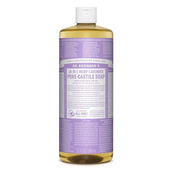 Dr. Bronner's 18-In-1 Hemp Pure-Castile Liquid Soap - Lavender - 32 fl oz | Target