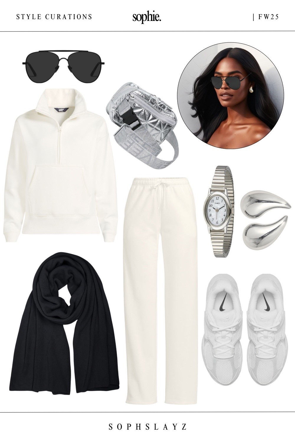 Laid-back layers: This casual fall outfit is a cream fleece two piece set styled with a black oversized scarf and a silver belt bag. Clean, simple, and easy to layer. Perfect for travel days, coffee runs, or weekend errands. Also comes in tall!
🔎 weekend outfit, white outfit, fall outfits, fall casual outfit, cozy fall outfit, matching set, tall outfit, tall pants, FW25 outfit idea

#LTKStyleTip