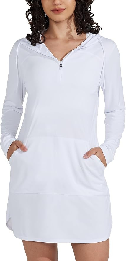 Willit Women's UPF 50+ Swim Cover-Up Dress Hooded Beach Sun Long Sleeve Swimwear Quick Dry SPF Sw... | Amazon (US)