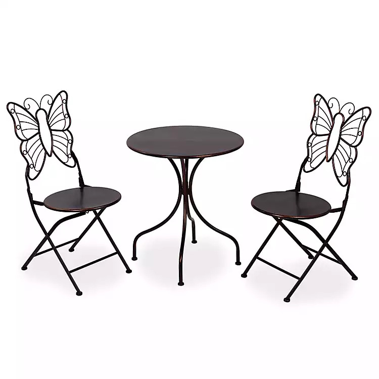 Bronze Metal Bufferfly 3-pc. Bistro Set | Kirklands